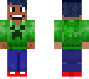 the recon knight (skindex version) mcpe creeper hoodie/sweatshirt and jeans.