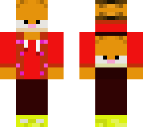 yello hair boy with red vest becomes garfield (v.2)