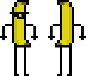 yellow banana with glasses