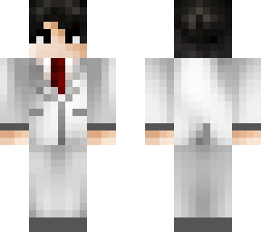 black hair white suit
