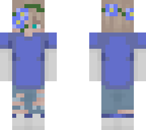 blue flower blond boy