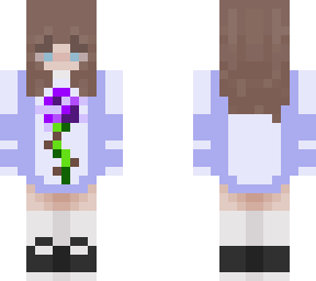 brown haired girl, flower hoodie :)