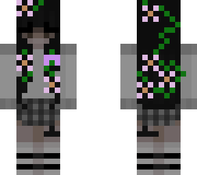 floral girl with cancer ribbon <3