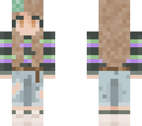green and lavender stipes