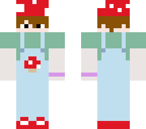 human in mushroom themed cloths