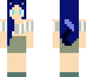 long blue hair cat girl