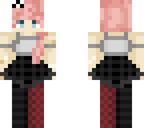 pink head girl in cute outfit
