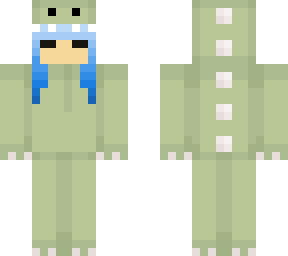 a dino girl but with blue  hair
