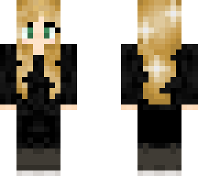 blond with black plain outfit