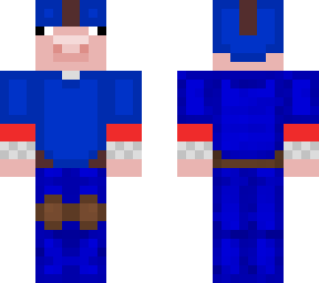 technoblade in blue leather armor