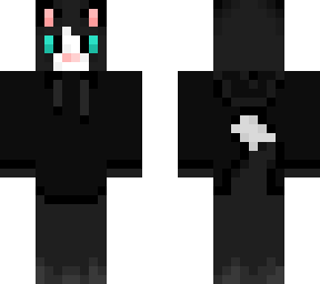black cat with hoodie