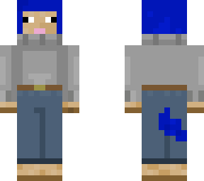 blue sheep skin with tail