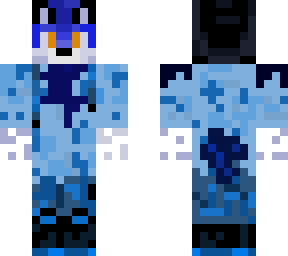 blue wolf with hoodie