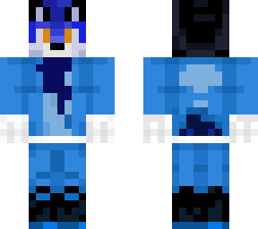 blue wolf with hoodie