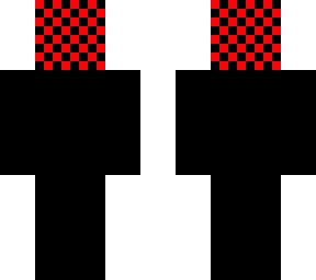 cyan, black and red head