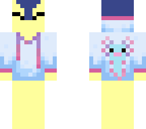 cyndaquil in a cyan axolotl hoodie