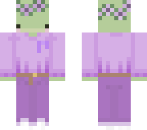 lavender frog with ribbon