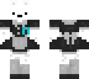 panda bear in maid outfit with cancer ribbon