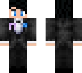 purple ribbon tux w/ cyan