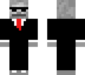 skeleton in the suit with black glasses