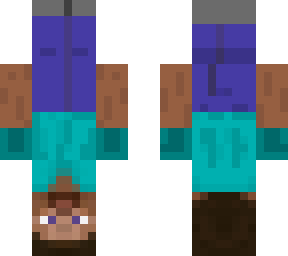 upside down steve with open head