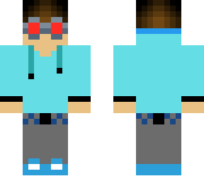 [fixed a mistake] light blue hoodie boy with headphones and laser glasses