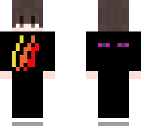 flame boy with enderman eyes
