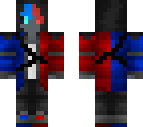 red and blue hooded