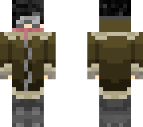 winter coat with goggles on