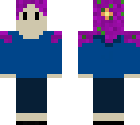 low effort girl with flowers in hair