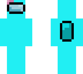 me in among us. (cyan with flower hat)