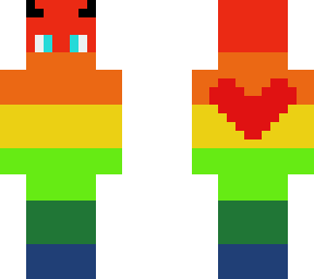 rainbow demon with heart