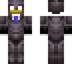 duck with fake netherite armor
