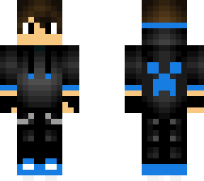 gamer mit creeper gesicht auf dem rcken(blau)