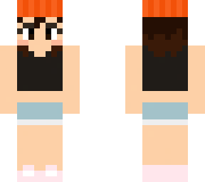 minecraft girlfriend with orange beanie