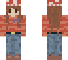 mushroom girl with cancer support ribbon