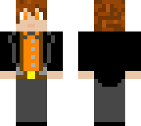 tuxedo with orange shirt