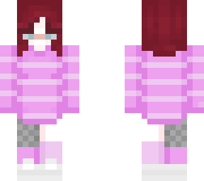 wolf cut w pink sweater