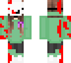 Blood dream girl with techo's cancer ribbon | Minecraft Skin