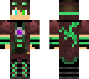 green and blue eyes steam punk guy with a purple amulet