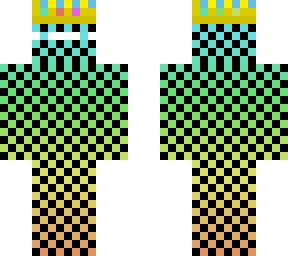 multicolered ombre checkered skin