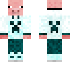 pig with white hoodie