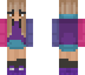 purpled girl color block bow techno