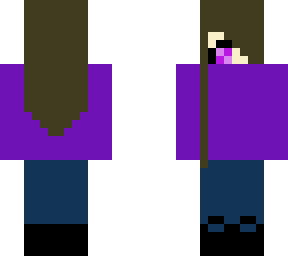 girl purple shirt skin