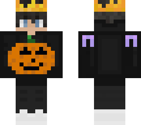 halloween themed skin plus cancer awareness ribbon for technoblade and others