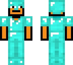 orange character in diamond armor