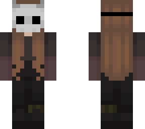 skull mask, red hair