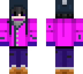boy in a pink snow suit