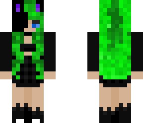 bunny green and purple mask girl