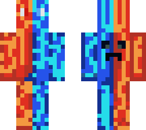 creeper lava and water man